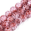 Handmade Millefiori Glass Beads Strands LK-T001-10-2