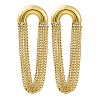 304 Stainless Steel Tassel Chain Stud Earrings for Women EJEW-U023-07G-2