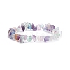 Natural Fluorite Chips Beaded Jewelry Set SJEW-JS01232-02-4