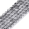Dyed Transparent Crackle Glass Beads Strands GLAA-Q108-01A-A01-1