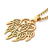 201 Stainless Steel Irish Knot Pendant Necklaces LS-NJEW-D066-01G-1