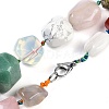 Natural Mixed Stone Nuggets Beaded Necklaces for Women Men NJEW-K388-01H-3