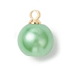 Baking Paint Pearlized Glass Pearl Round Charms PALLOY-JF04787-3