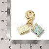 Brass Enamel European Dangle Charms KK-R002-22G-03-3