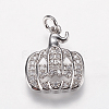 Brass Micro Pave Cubic Zirconia Pendants ZIRC-G139-15P-1