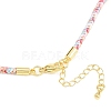 Braided Polycotton Cord Necklaces Making MAK-F038-B21-G-3