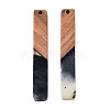 Transparent Resin & Walnut Wood Big Pendants RESI-N025-034-C01-4