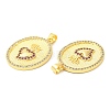 Brass Micro Pave Cubic Zirconia Pendants KK-P236-29G-2