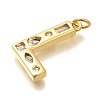 Brass Micro Pave Clear Cubic Zirconia Pendants KK-G521-01G-L-2