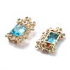 Brass & Cubic Zirconia & Glass Watch Band Clasps KK-G523-01G-2