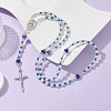 Acrylic & Glass Rosary Bead Necklaces NJEW-JN04605-2