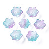 Transparent Two Tone Spray Painted Glass Beads GLAA-Q089-002B-002-2