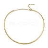 PVD Vacuum Plating 202 Stainless Steel Wire Choker Necklaces with Clasps NJEW-H011-10G-1