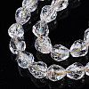 Transparent Crackle Glass Beads Strands GLAA-N051-03-3
