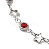 Brass Star Link Chain Bracelets BJEW-L685-03P-2