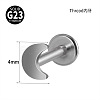 G23 Titanium 17 Gauge Internally Threaded Labrets WGEEA58-25-1