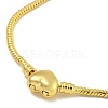2.5mm Rack Plating Heart Brass European Style Round Snake Chain Bracelets for Jewelry Making BJEW-B106-17G-3