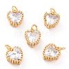 Real 18K Gold Plated Brass Inlaid Cubic Zirconia Charms ZIRC-L100-074G-04-1