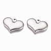 304 Stainless Steel Stamping Blank Tag Heart Pendants STAS-G218-08P-03-1