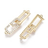 Brass Micro Pave Clear Cubic Zirconia Hook and S-Hook Clasps KK-S356-064-NF-2