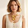 Zinc Alloy Flower Pendant Double Layer Y Necklaces for Women WG35735-01-2