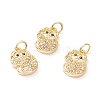 Brass Micro Pave Clear Cubic Zirconia Pendants ZIRC-M118-02G-RS-1