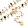 Brass Handmade Colorful Glass Beaded Necklaces NJEW-JN03134-3