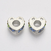 Platinum Plated Alloy European Beads MPDL-S067-14-2