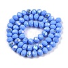 Electroplate Opaque Solid Color Glass Beads Strands EGLA-A044-P8mm-L17-2