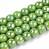 Electroplate Opaque Glass Beads Strands X-GLAA-T032-P6mm-AB06-1