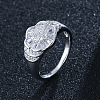 Brass Micro Cubic Zirconia Finger Rings FS-WG10423-01-1