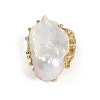 Nuggets Natural Pearl Finger Rings RJEW-P128-07G-2