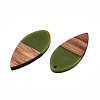 Opaque Resin & Walnut Wood Pendants RESI-N025-031-B02-3