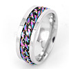 304 Stainless Steel Rotatable Chain Finger Rings for Men FS-WG60CA3-25-1