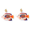 Ocean Acrylic & Alloy Dangle Earrings for Women WG27996-02-1