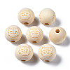 Unfinished Natural Wood European Beads WOOD-S045-152-1