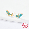 Cubic Zirconia Flower Stud Earrings HO3572-1-1