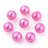 Spray Painted ABS Plastic Imitation Pearl Beads OACR-T015-05B-15-3