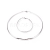 304 Stainless Steel Choker Necklaces and Bangles Jewelry Sets SJEW-L144-A01-P-1