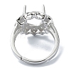 Adjustable 925 Sterling Silver Ring Components STER-K179-18P-3