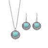 Synthetic Turquoise Pendant Necklaces & Dangle Earrings Sets WGE96E9-05-2