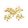 Golden Plated Alloy Letter Pendants X-PALLOY-J718-01G-M-2