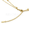 Ion Plating(IP) 304 Stainless Steel Satellite & Cable Chains Double Layer Necklace NJEW-M199-05G-4