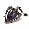 Natural Amethyst Triangle Dowsing Pendulum Pendants G-G022-01R-01-3