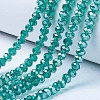 Electroplate Glass Beads Strands X-EGLA-A034-T8mm-B04-1