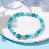 Glass Faceted Round Beaded Stretch Bracelets BJEW-JB10057-01-2