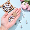 20Pcs Blue & White Floral Printed Porcelain Pendants PALLOY-YW00112-01-4