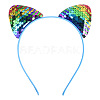 Cat Ears with Reversible Sequins Cloth Head Bands OHAR-PW0001-163C-1