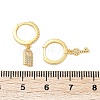Lock & Key 925 Sterling Silver Micro Pave Clear Cubic Zirconia Hoop Earrings for Women EJEW-G427-01G-03-5