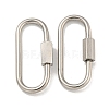 Non-Tarnish 304 Stainless Steel Screw Carabiner Lock Charms STAS-C092-05C-P-1